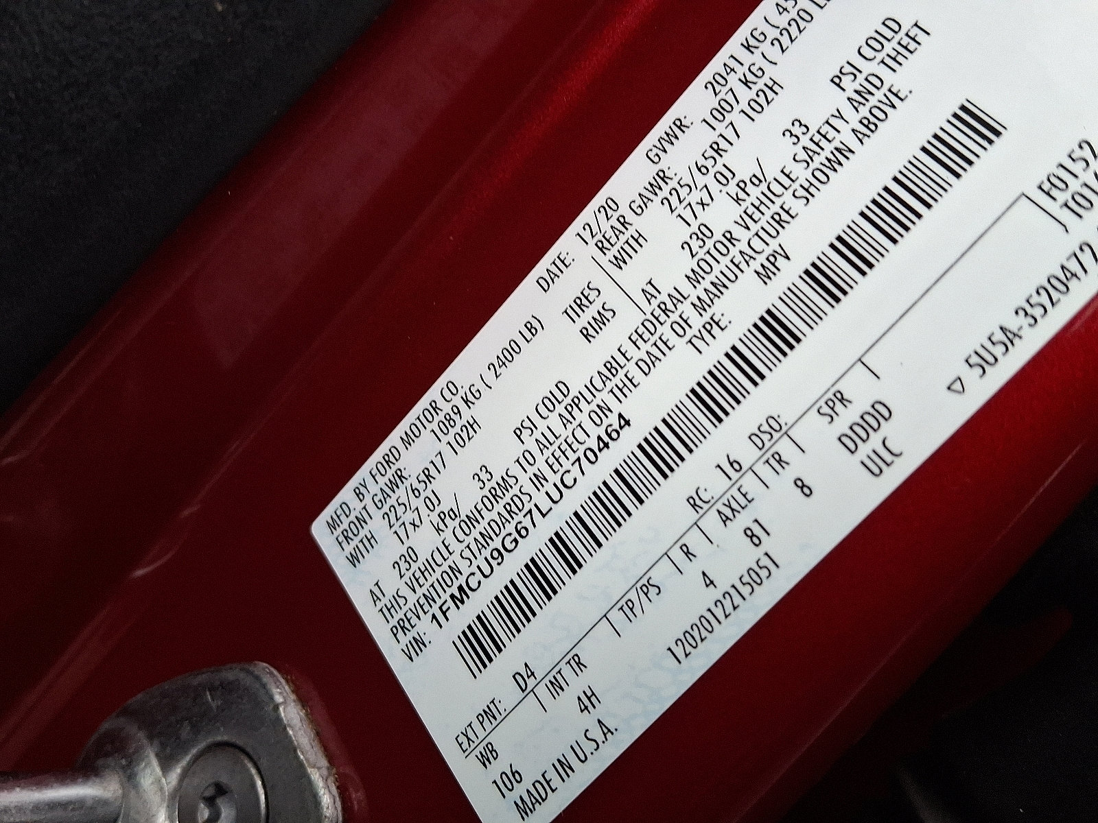 Certified 2020 Ford Escape SE image 27