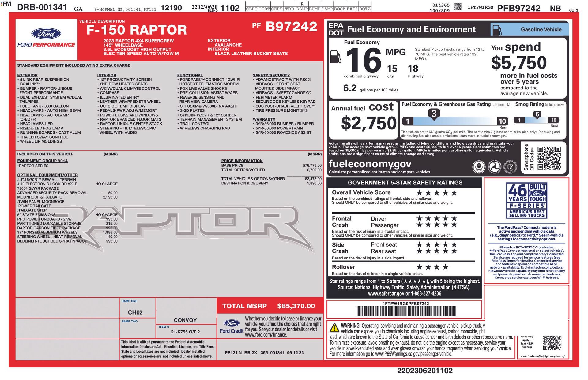 Certified 2023 Ford F150 Raptor w/ Raptor Carbon Fiber Package AWD/4WD image 35