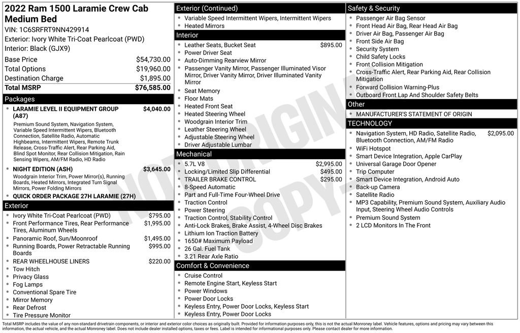 Used 2022 RAM 1500 Laramie AWD/4WD image 3