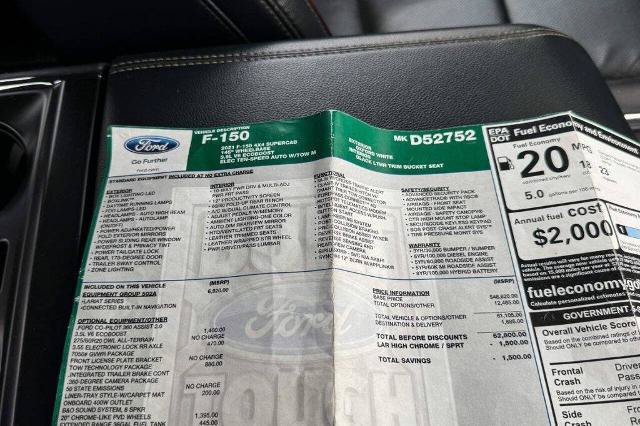 Certified 2021 Ford F150 Lariat w/ Equipment Group 502A High AWD/4WD image 37