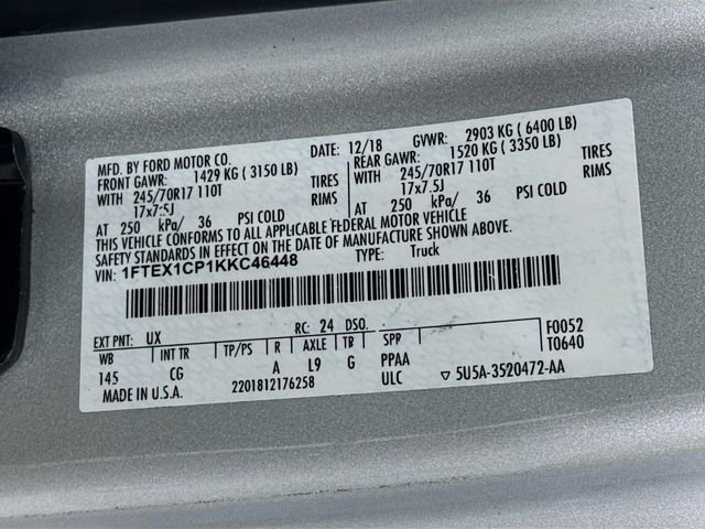 Certified 2019 Ford F150 XL w/ Equipment Group 101A Mid image 33