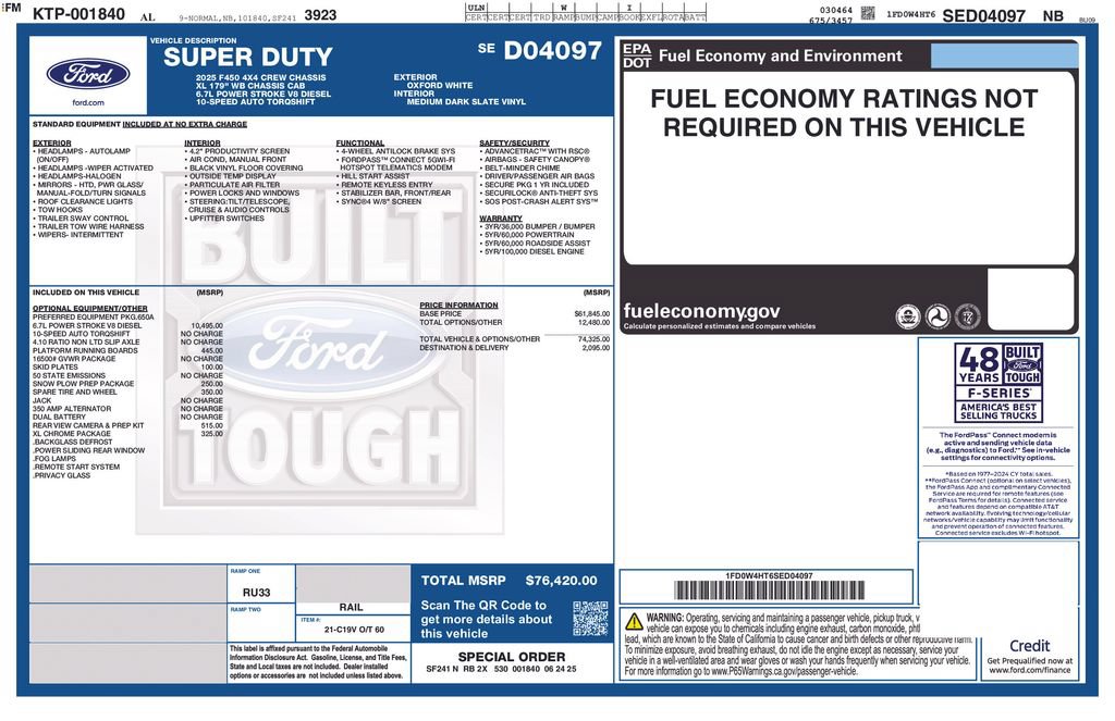 Certified 2025 Ford F450 XL w/ XL Chrome Package AWD/4WD image 7