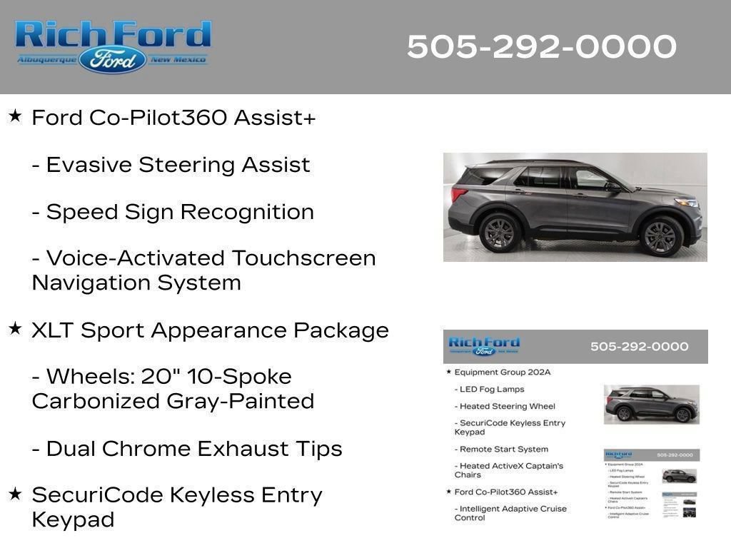 Certified 2024 Ford Explorer XLT w/ Equipment Group 202A RWD image 56