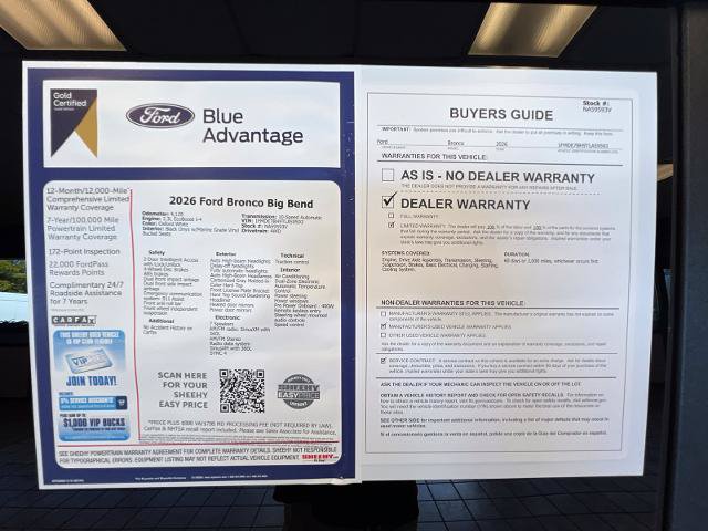 Certified 2026 Ford Bronco Big Bend AWD/4WD image 29