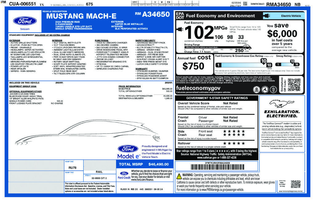 Certified 2024 Ford Mustang Mach-E Premium RWD image 6