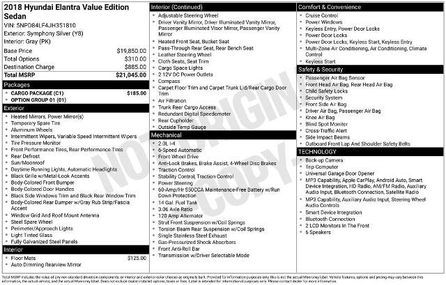 Used 2018 Hyundai Elantra Value Edition w/ Cargo Package FWD image 5
