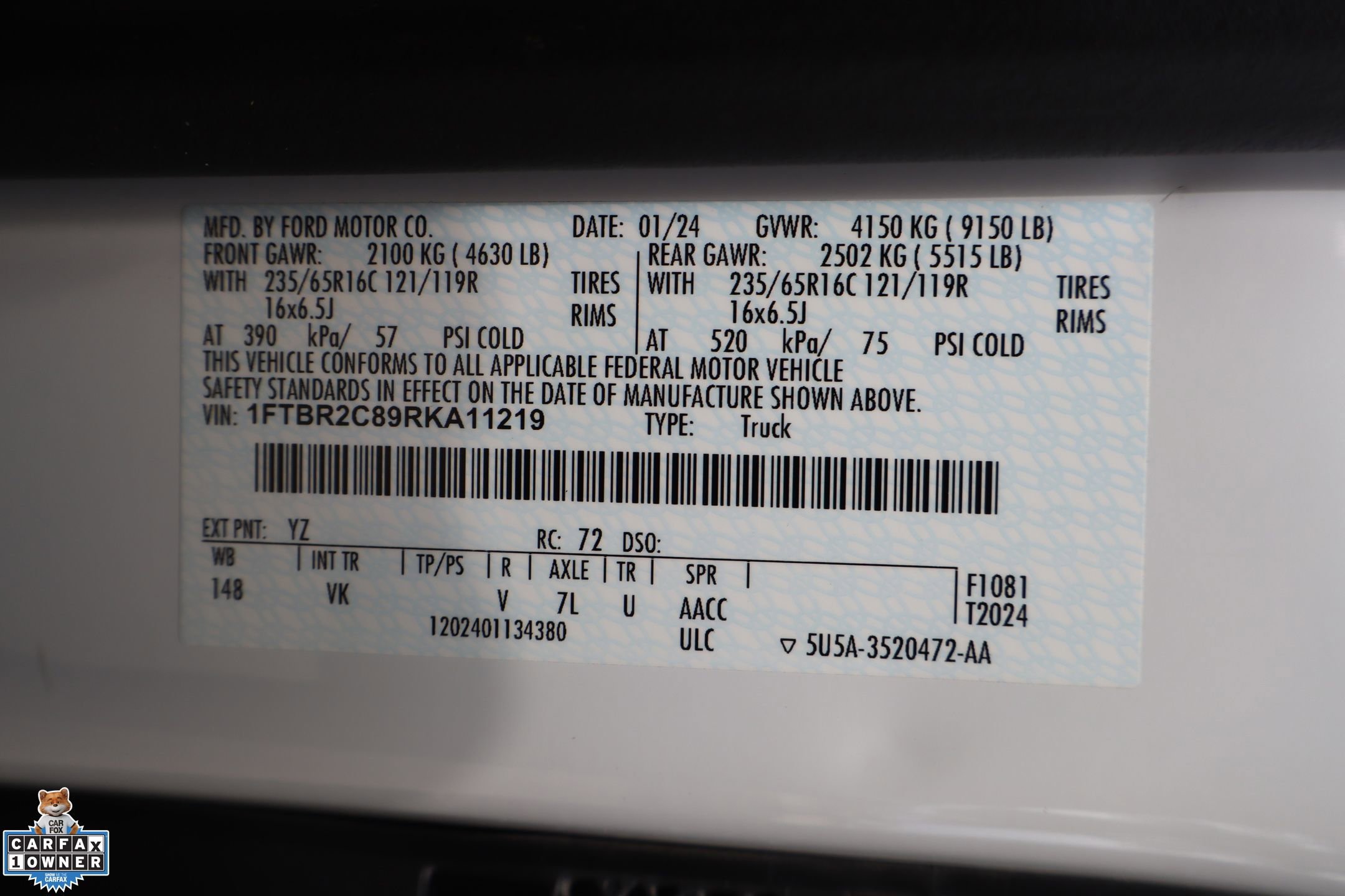 Certified 2024 Ford Transit 250 148 Medium Roof Extended AWD image 32