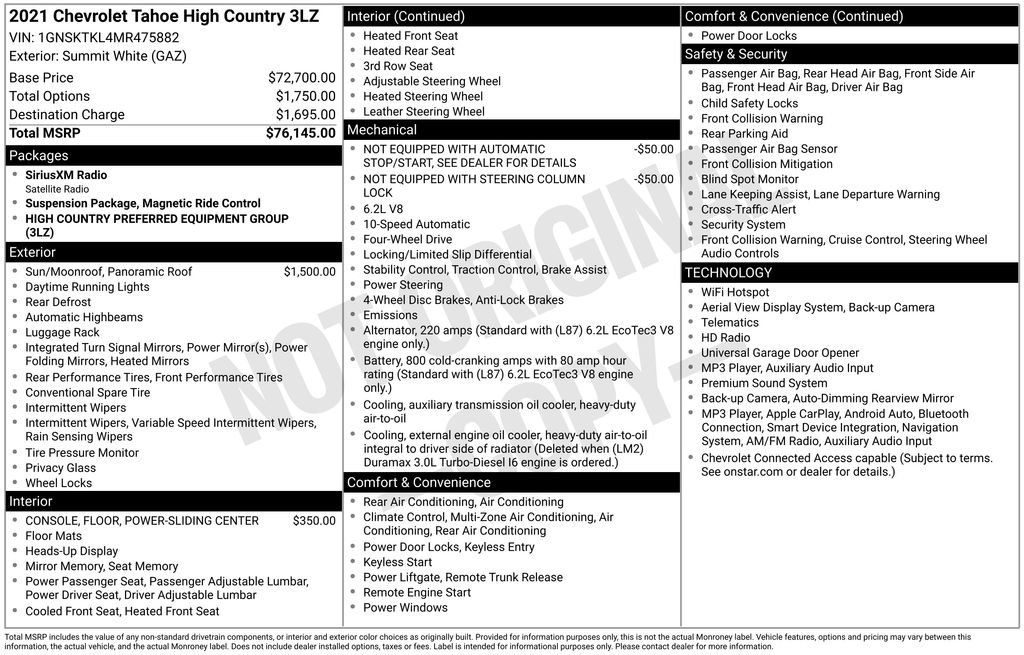 Used 2021 Chevrolet Tahoe High Country AWD/4WD image 27