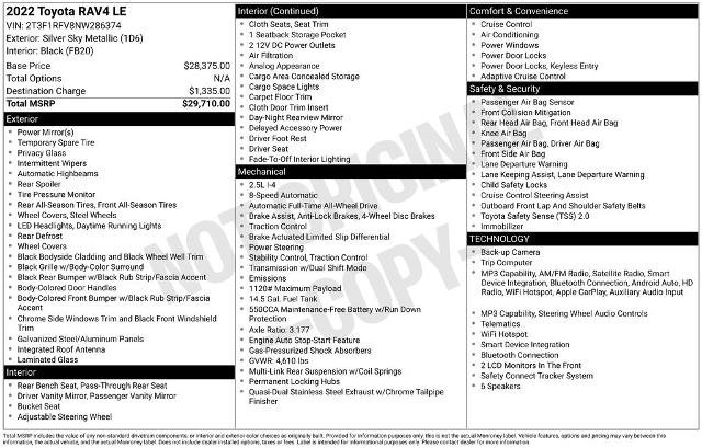 Used 2022 Toyota RAV4 LE AWD/4WD image 2