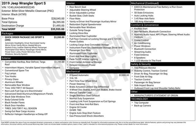 Used 2019 Jeep Wrangler Sport image 32