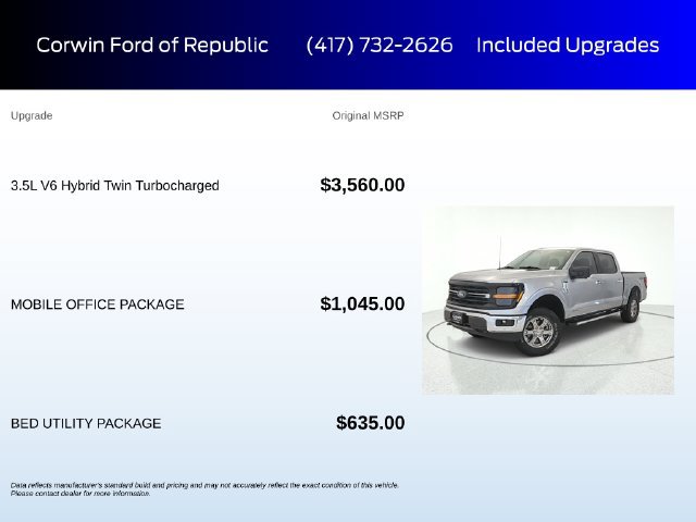 Certified 2024 Ford F150 XLT w/ Mobile Office Package AWD/4WD image 6
