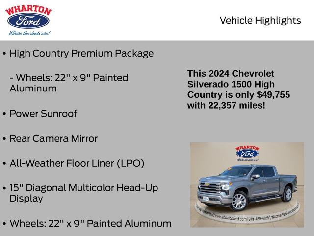 Used 2024 Chevrolet Silverado 1500 High Country w/ High Country Premium Package AWD/4WD image 11