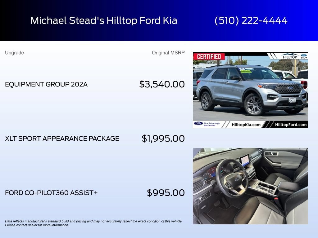 Certified 2023 Ford Explorer XLT w/ Equipment Group 202A RWD image 6