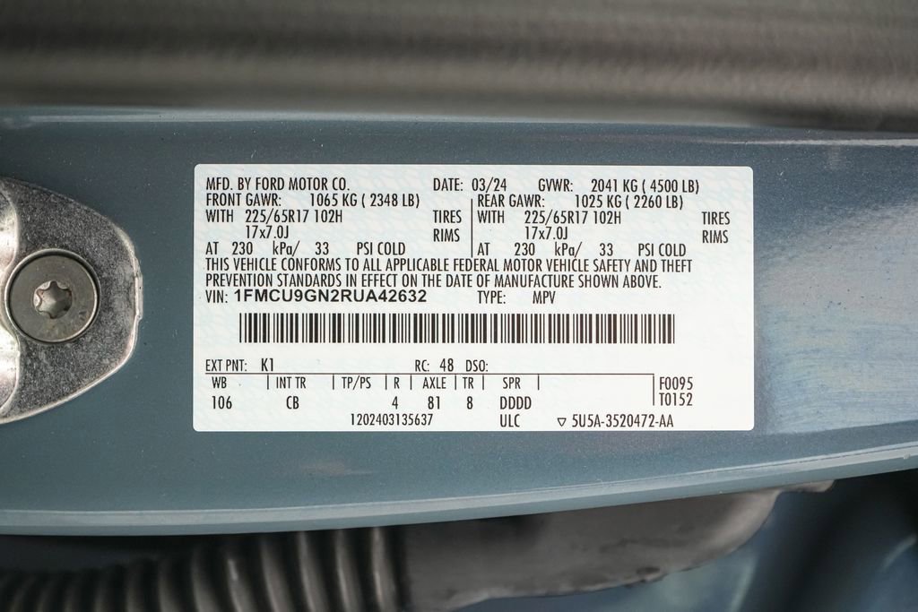 Certified 2024 Ford Escape Active w/ Tech Pack #2 AWD/4WD image 24