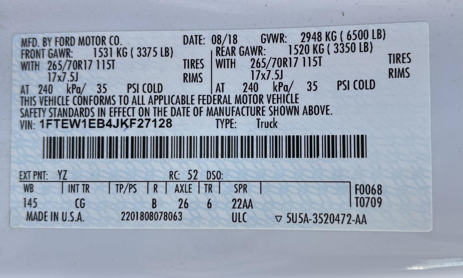 Certified 2018 Ford F150 XL w/ Equipment Group 101A Mid AWD/4WD image 40