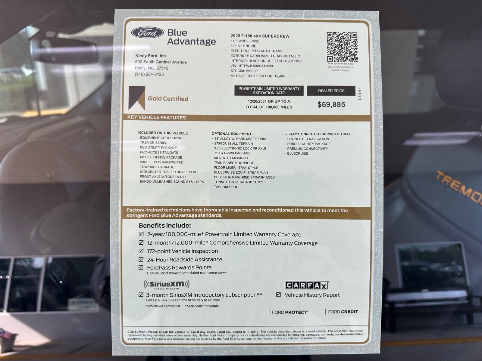 Certified 2025 Ford F150 Tremor w/ Equipment Group 402A High AWD/4WD image 5