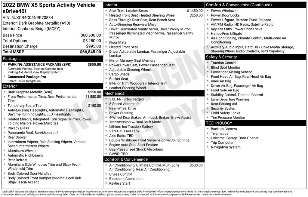 Used 2022 BMW X5 sDrive40i w/ Parking Assistance Package image 6