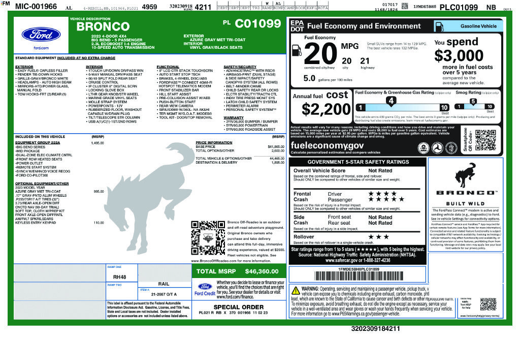 Certified 2023 Ford Bronco Big Bend AWD/4WD image 27