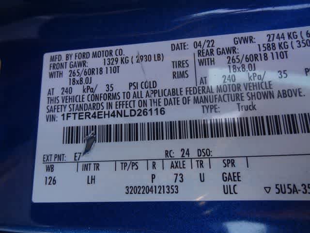 Certified 2022 Ford Ranger XLT w/ Equipment Group 301A Mid RWD image 37