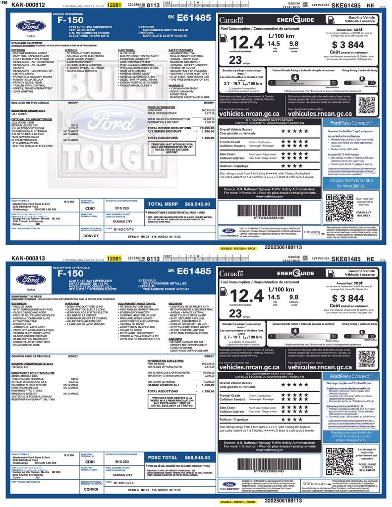 Certified 2025 Ford F150 XLT w/ Equipment Group 301A Standard AWD/4WD image 4