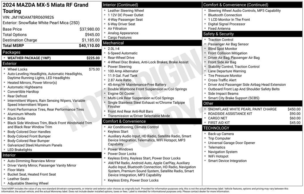 Used 2024 MAZDA MX-5 Miata RF Grand Touring w/ Weather Package image 14