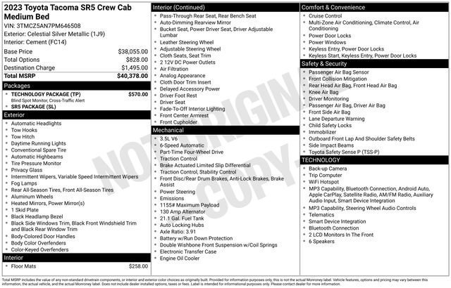 Used 2023 Toyota Tacoma SR5 w/ Technology Package AWD/4WD image 36