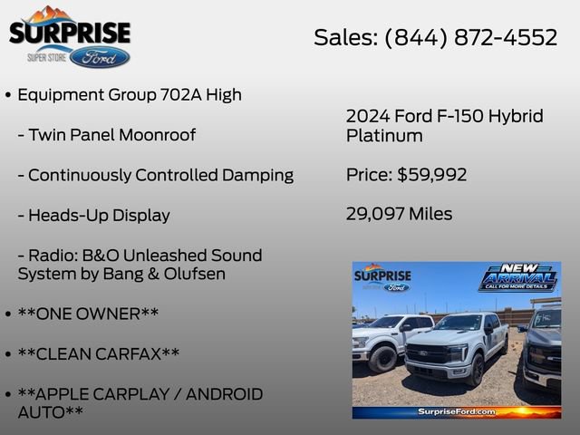 Certified 2024 Ford F150 Platinum w/ Equipment Group 702A High AWD/4WD image 13