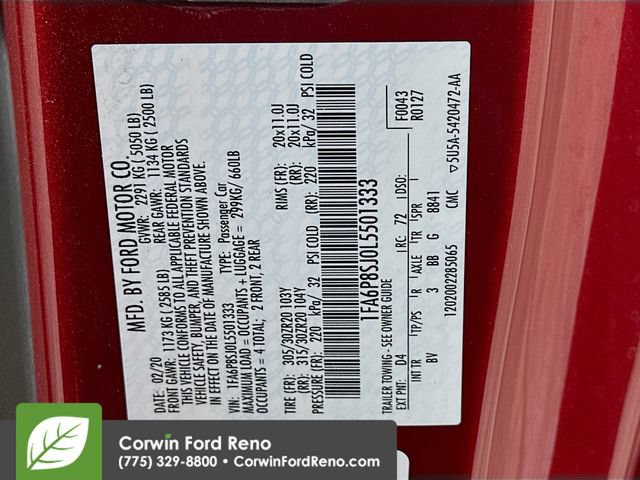 Certified 2020 Ford Mustang Shelby GT500 w/ Technology Package RWD image 31