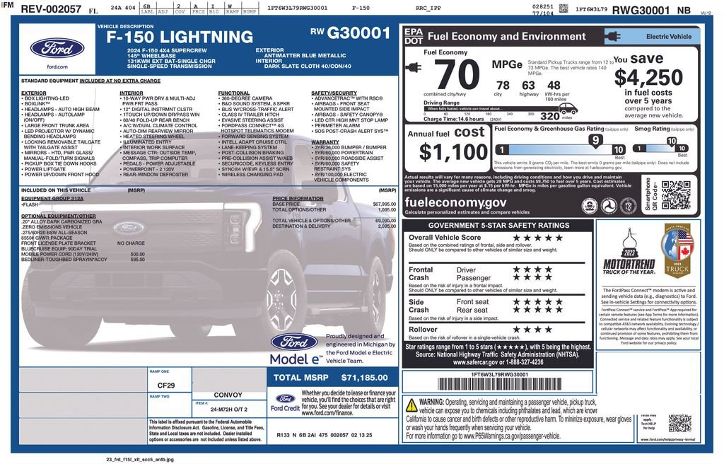 Certified 2024 Ford F150 Lightning Flash AWD/4WD image 6