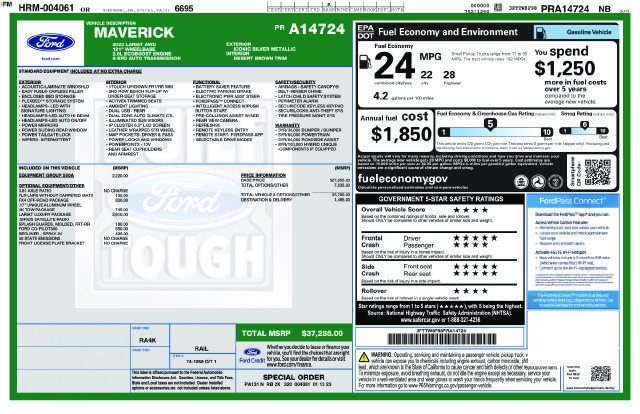 Certified 2023 Ford Maverick Lariat w/ Lariat Luxury Package AWD/4WD image 5