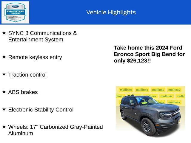 Certified 2024 Ford Bronco Sport Big Bend AWD/4WD image 10