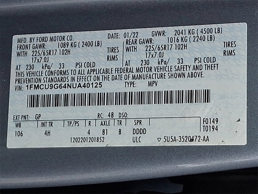 Certified 2022 Ford Escape SE w/ Cold Weather Package image 28