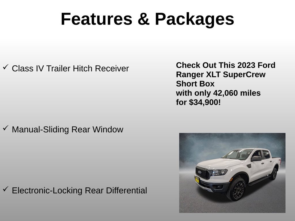 Certified 2023 Ford Ranger XLT w/ Equipment Group 302A High AWD/4WD image 13