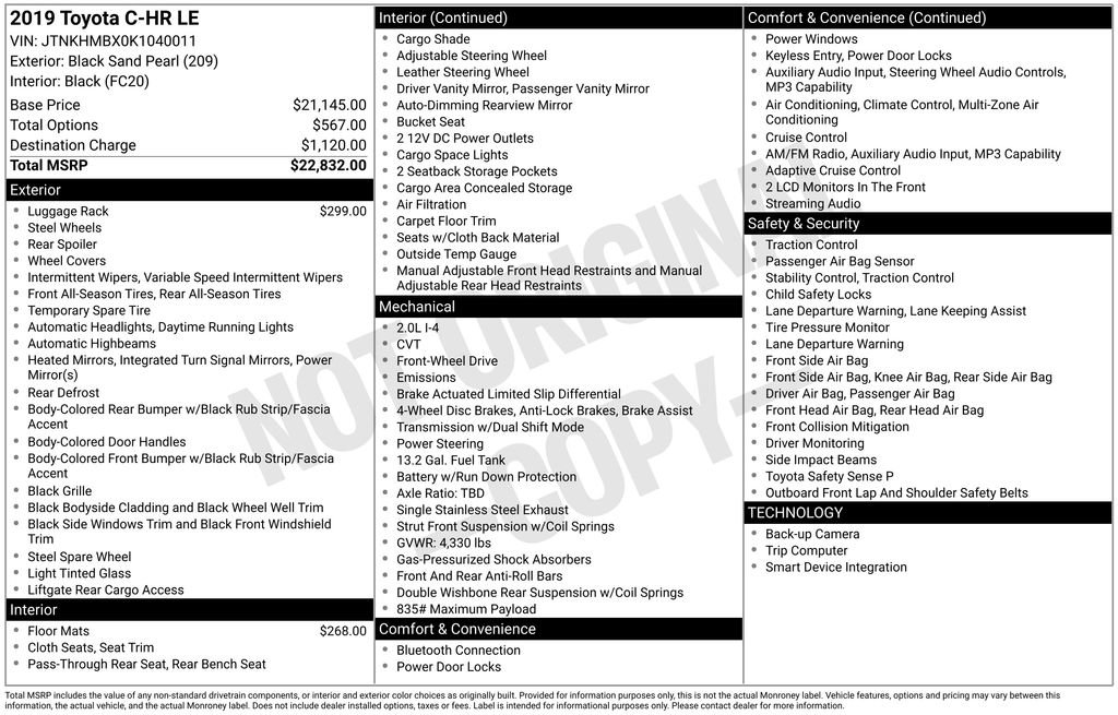 Used 2019 Toyota C-HR LE FWD image 4