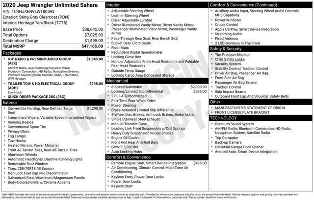 Used 2020 Jeep Wrangler Unlimited Sahara image 12