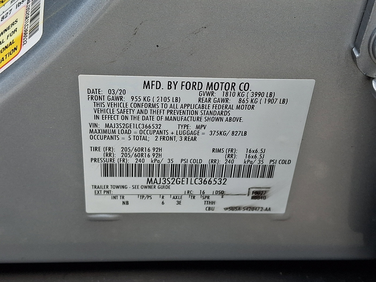 Certified 2020 Ford EcoSport SE w/ SE Convenience Package image 27