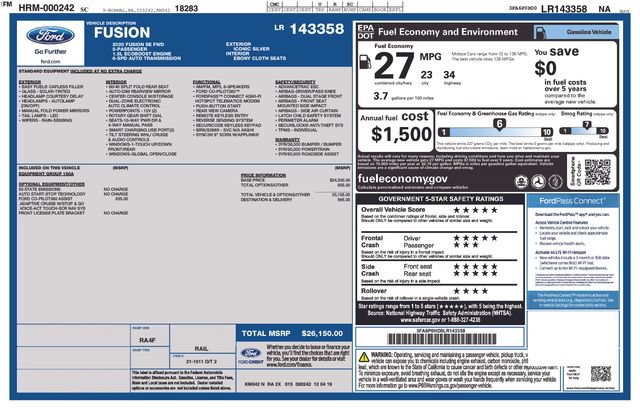 Certified 2020 Ford Fusion SE FWD image 64
