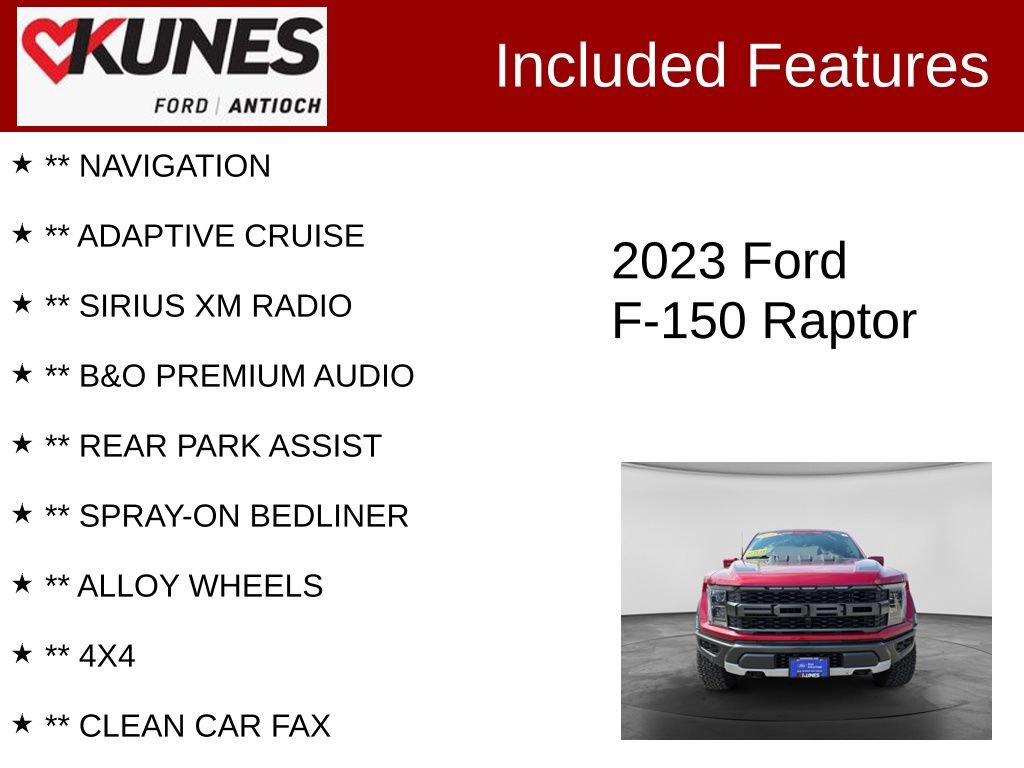 Certified 2023 Ford F150 Raptor w/ Raptor 37 Performance Package AWD/4WD image 4