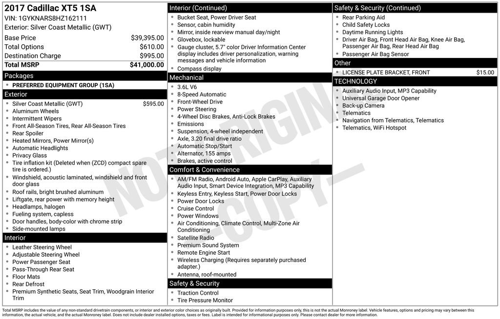 Used 2017 Cadillac XT5 FWD image 2