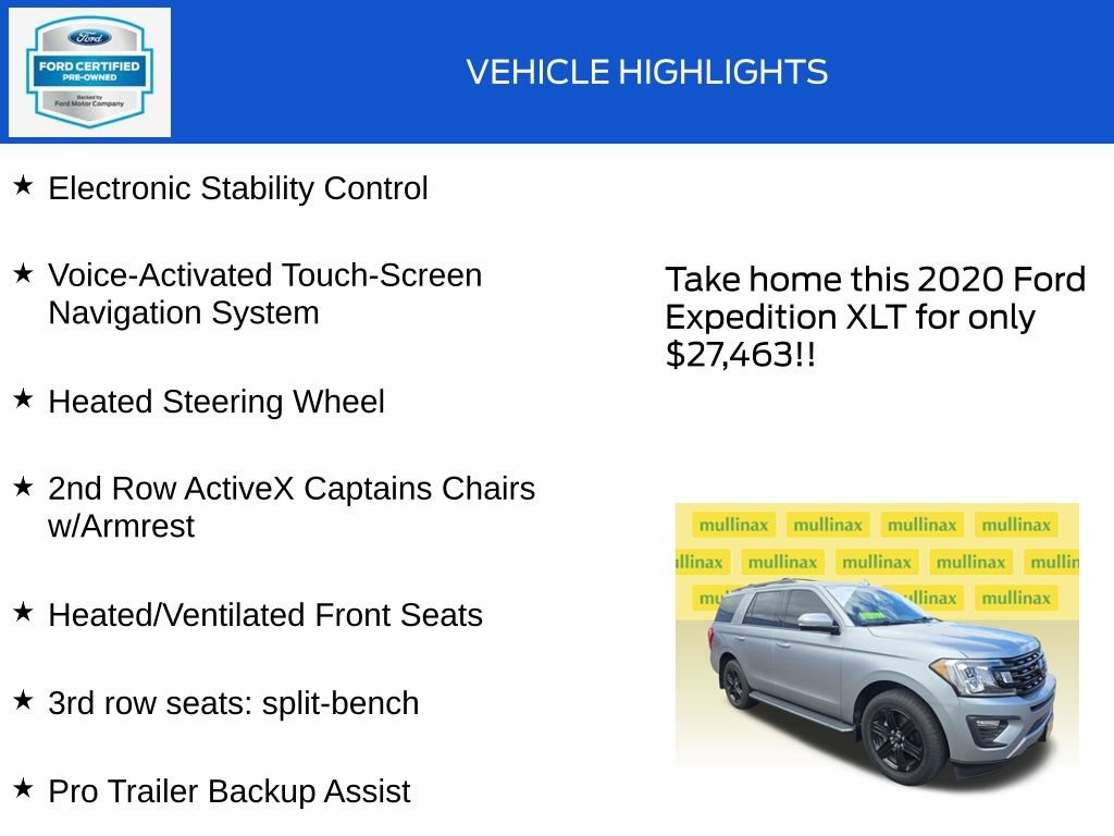 Certified 2020 Ford Expedition XLT w/ Equipment Group 202A AWD/4WD image 19