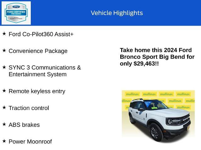 Certified 2024 Ford Bronco Sport Big Bend w/ Convenience Package AWD/4WD image 10