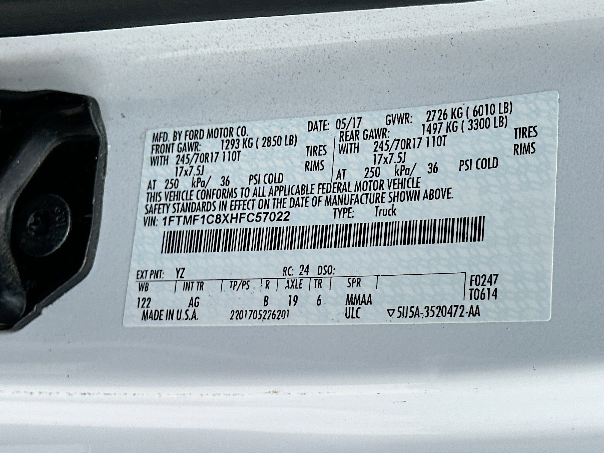 Certified 2017 Ford F150 XL w/ Equipment Group 101A Mid RWD image 24