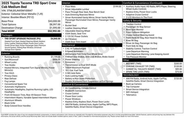 Used 2025 Toyota Tacoma TRD Sport w/ TRD Sport Upgrade Package image 36