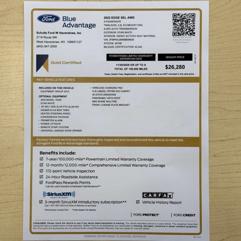 Certified 2022 Ford Edge SEL w/ Convenience Package image 30