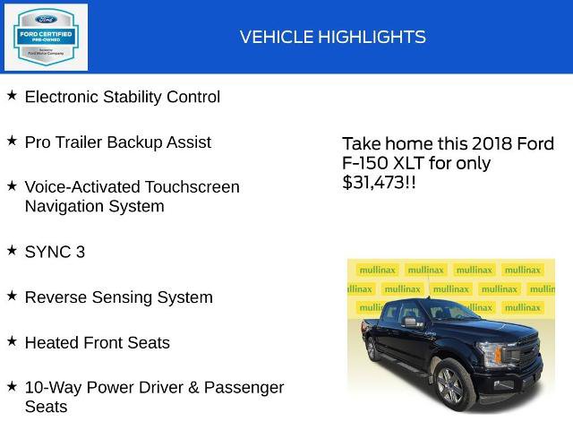 Certified 2018 Ford F150 XLT w/ Equipment Group 302A Luxury AWD/4WD image 19