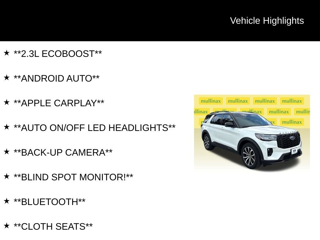Certified 2025 Ford Explorer ST-Line w/ Premium Package RWD image 13
