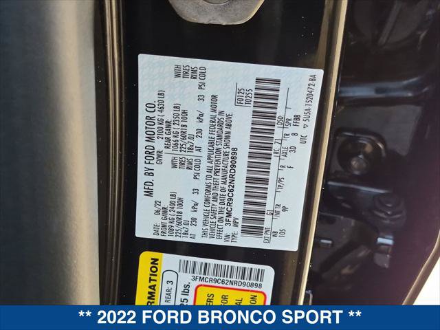 Certified 2022 Ford Bronco Sport Outer Banks w/ Tech Package AWD/4WD image 25