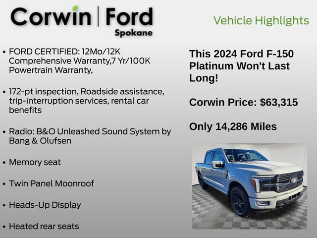Certified 2024 Ford F150 Platinum image 20