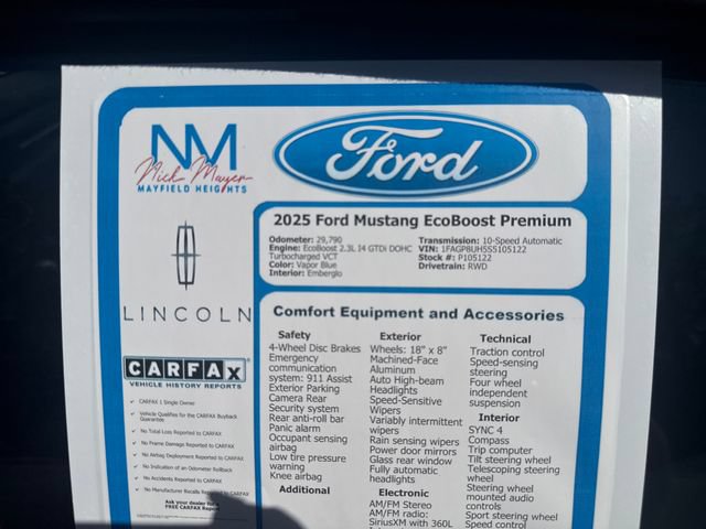 Certified 2025 Ford Mustang Premium RWD image 29