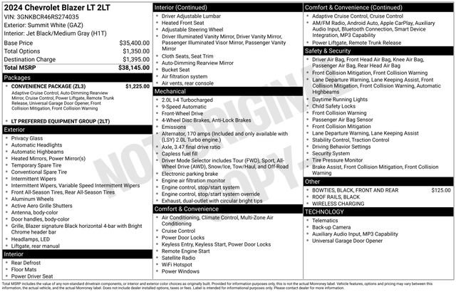 Used 2024 Chevrolet Blazer LT w/ Convenience Package FWD image 5
